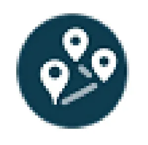 Icon of three location map pins