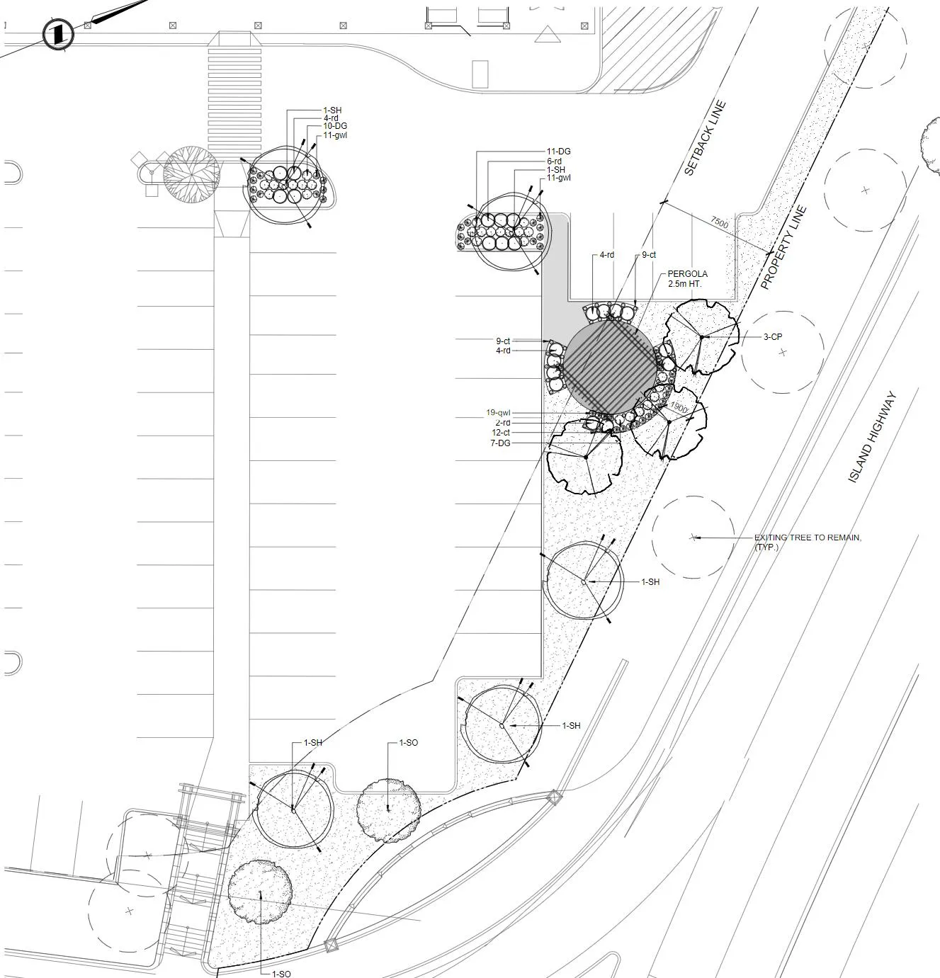 Landscape plan for the new parking area and site frontage
