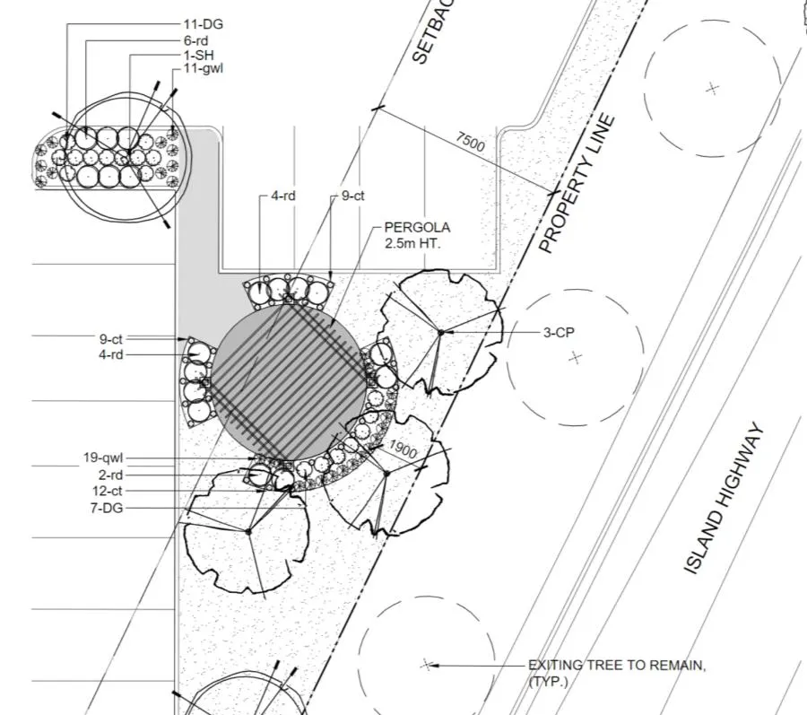 Detail diagram of the proposed pergola accessory structure