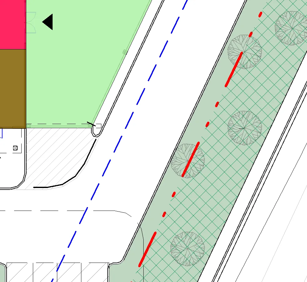 Detail of proposed building footprint