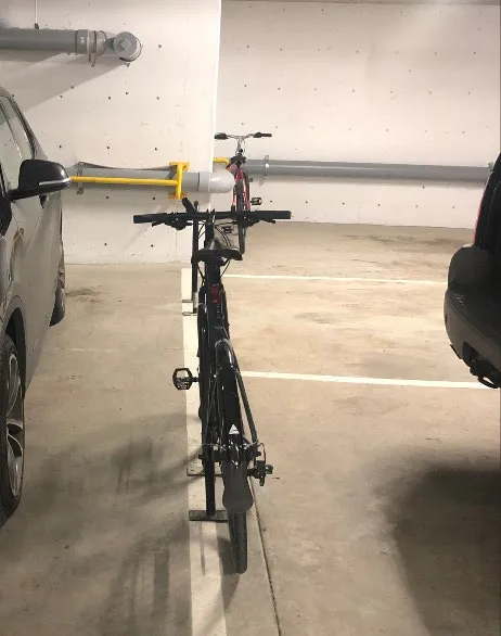 Photo of wall-mounted bicycle hooks