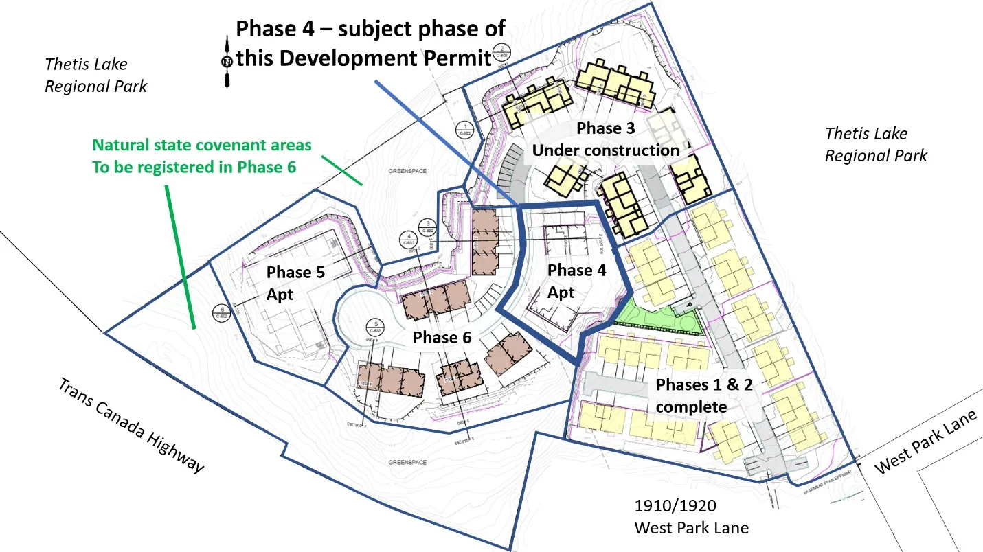 Phased Strata Plan map showing phases 1 through 6 and natural state covenant areas