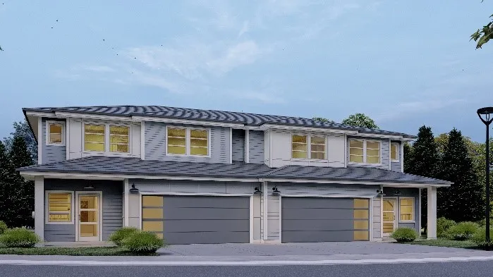 Rendering of earlier Phase 3 Block Q with hip roofs