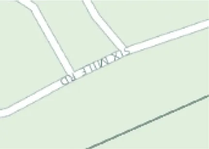 Map detail showing Six Mile Road