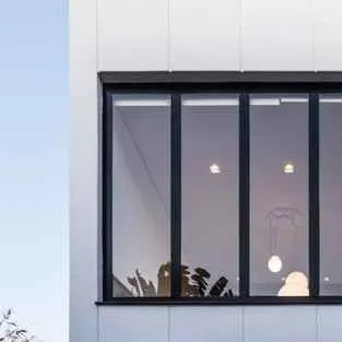 Detail of charcoal residential window frame