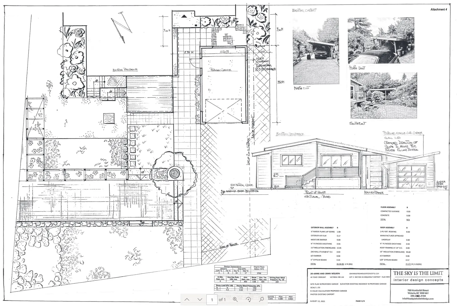 Architectural site plan for the proposed garage at 49 Tovey Crescent