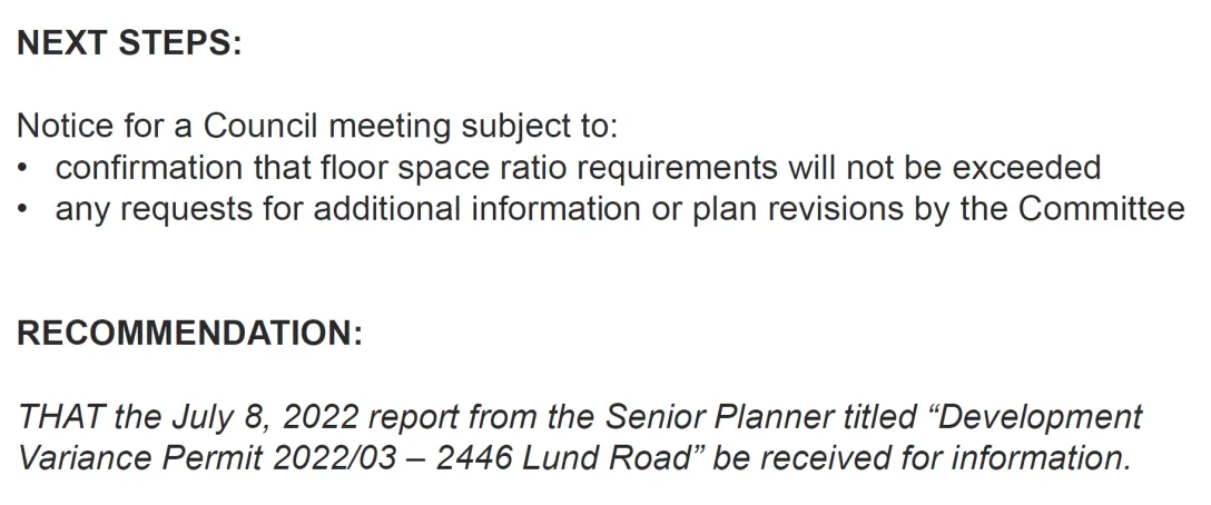 Next Steps and Recommendation text snippet from the report