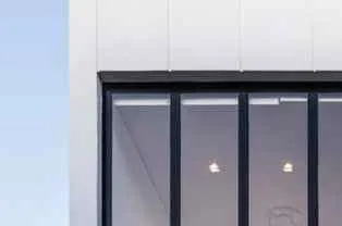 Detail of black vinyl window frame
