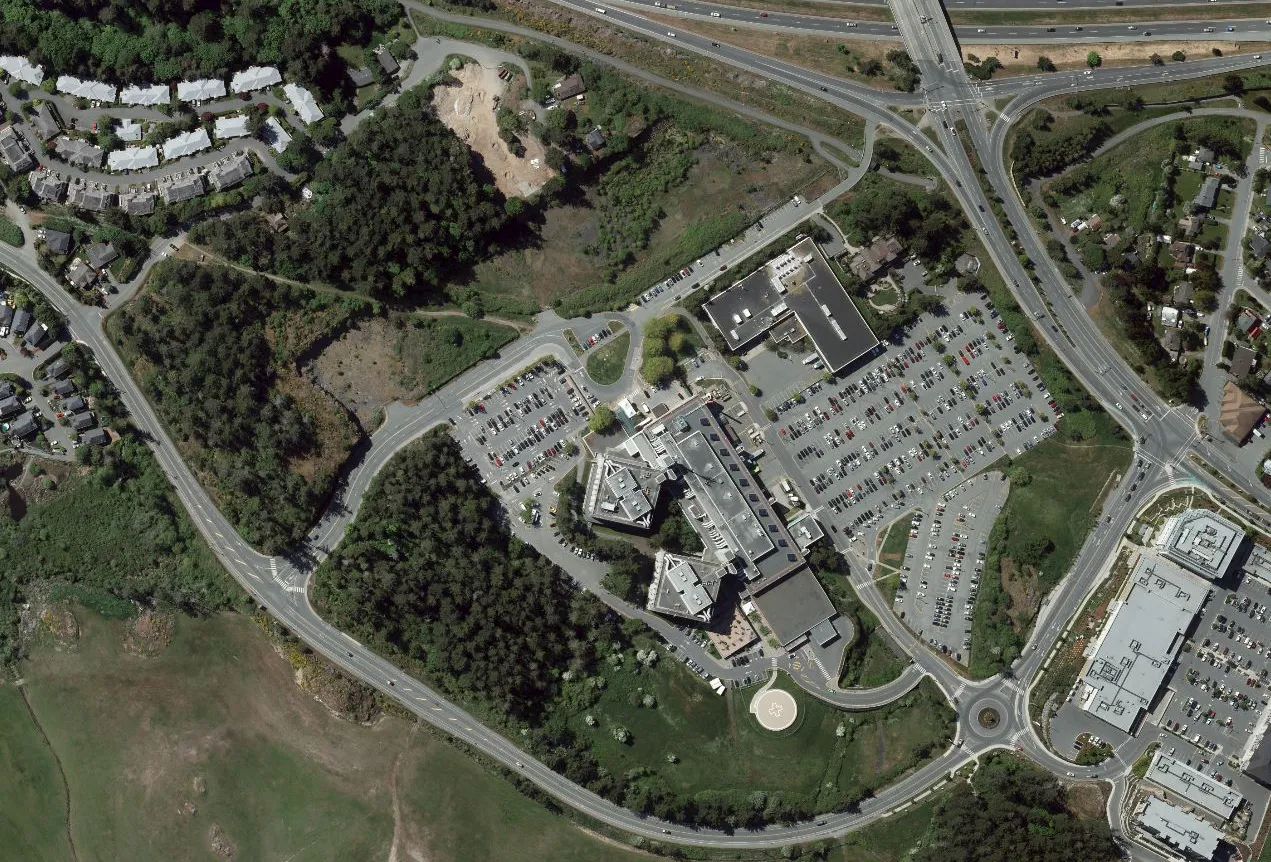 Aerial site location map of Victoria General Hospital project area