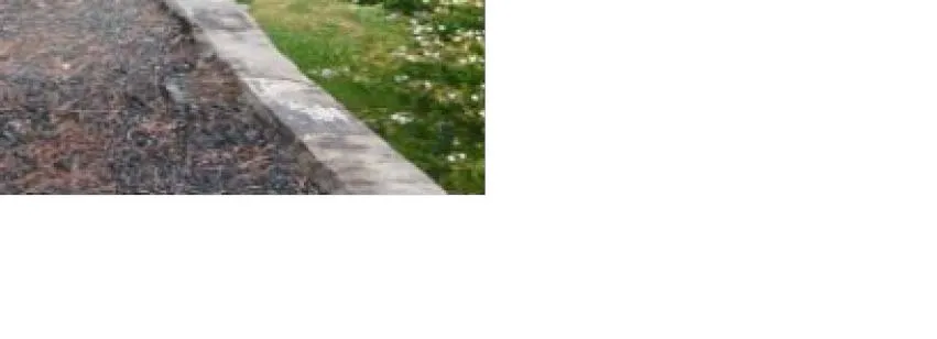 Top edge of a stone retaining wall
