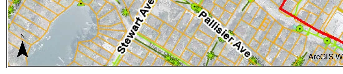 Map section showing Stewart Ave and Pallisier Ave