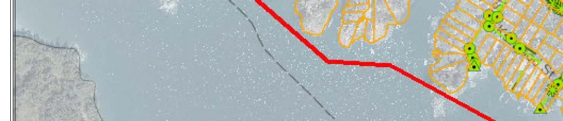 Map section showing the coastal boundary line