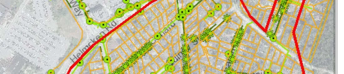 Map section showing Hospital Way and residential parcels