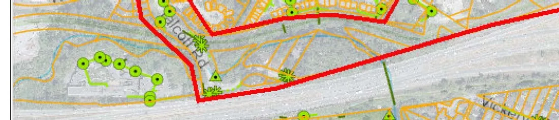 Map section showing Talcott Rd and northern highway boundary