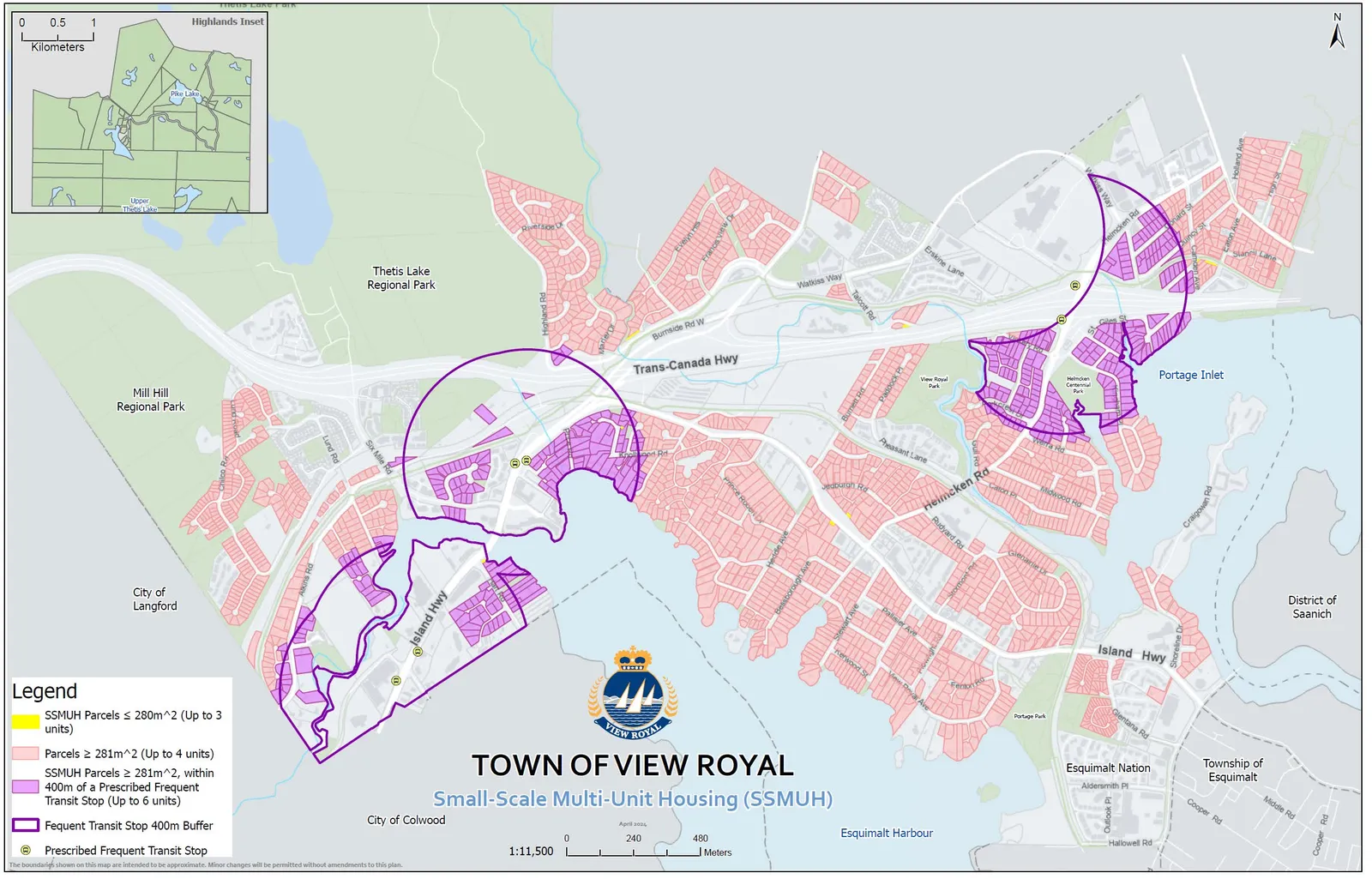 Town of View Royal Small-Scale Multi-Unit Housing (SSMUH) Map