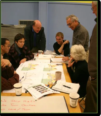 Community members participate in the ”Options for the Future” workshop.