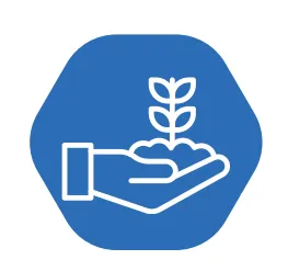 Hand holding a growing sprout icon