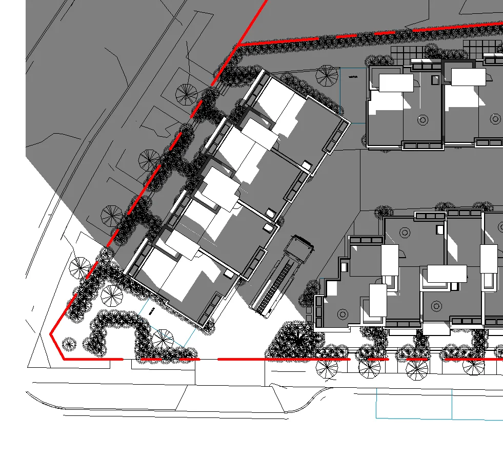 Floor plan for the third level of the townhomes, showing sleeping areas with bedrooms and bathrooms.