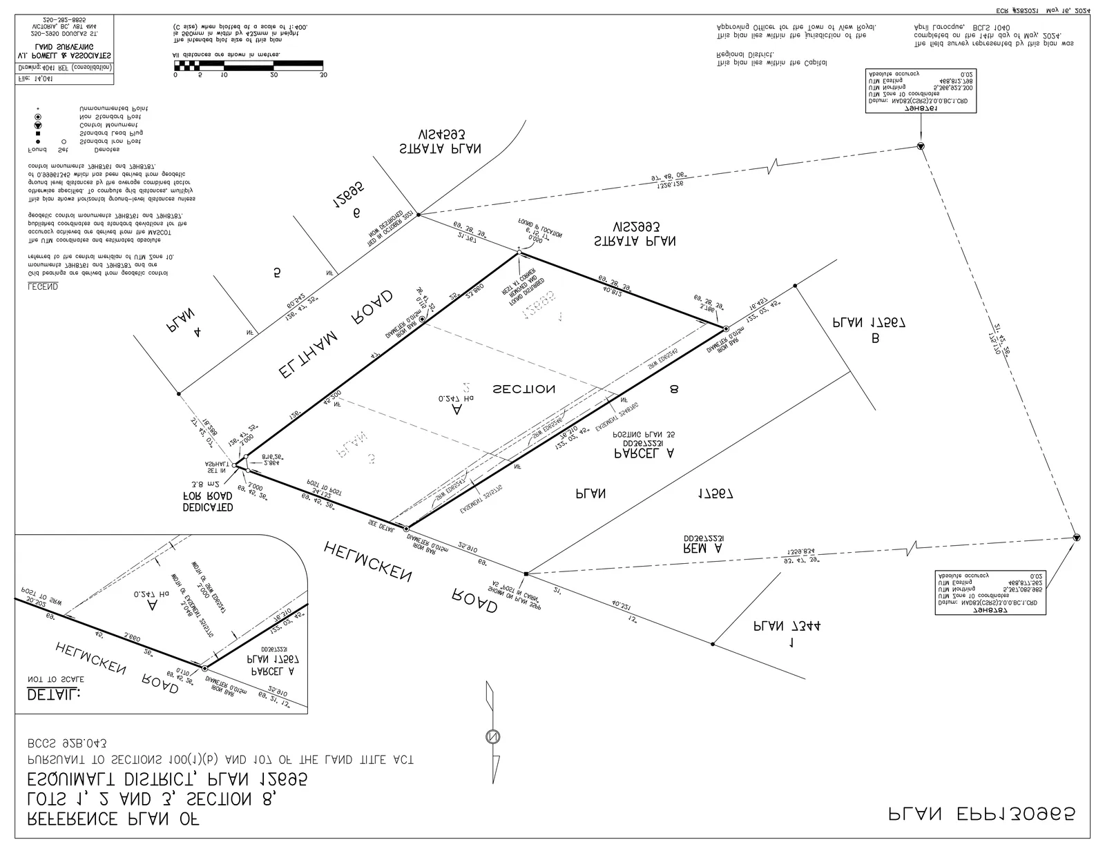 Reference plan of Lots 1, 2 and 3, Section 8, Esquimalt District, Plan 12695 by V.I. Powell & Associates, dated May 14, 2024.