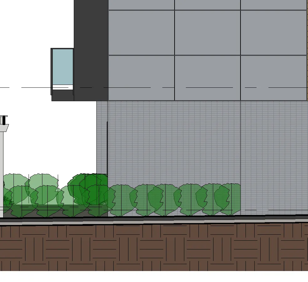 Building 2 ground floor and adjacent landscaping