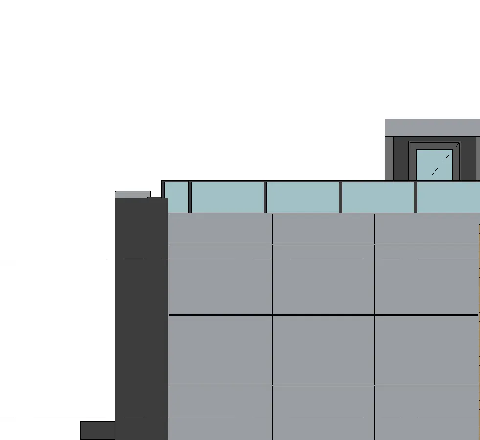 Building 4 roof level cladding and railing