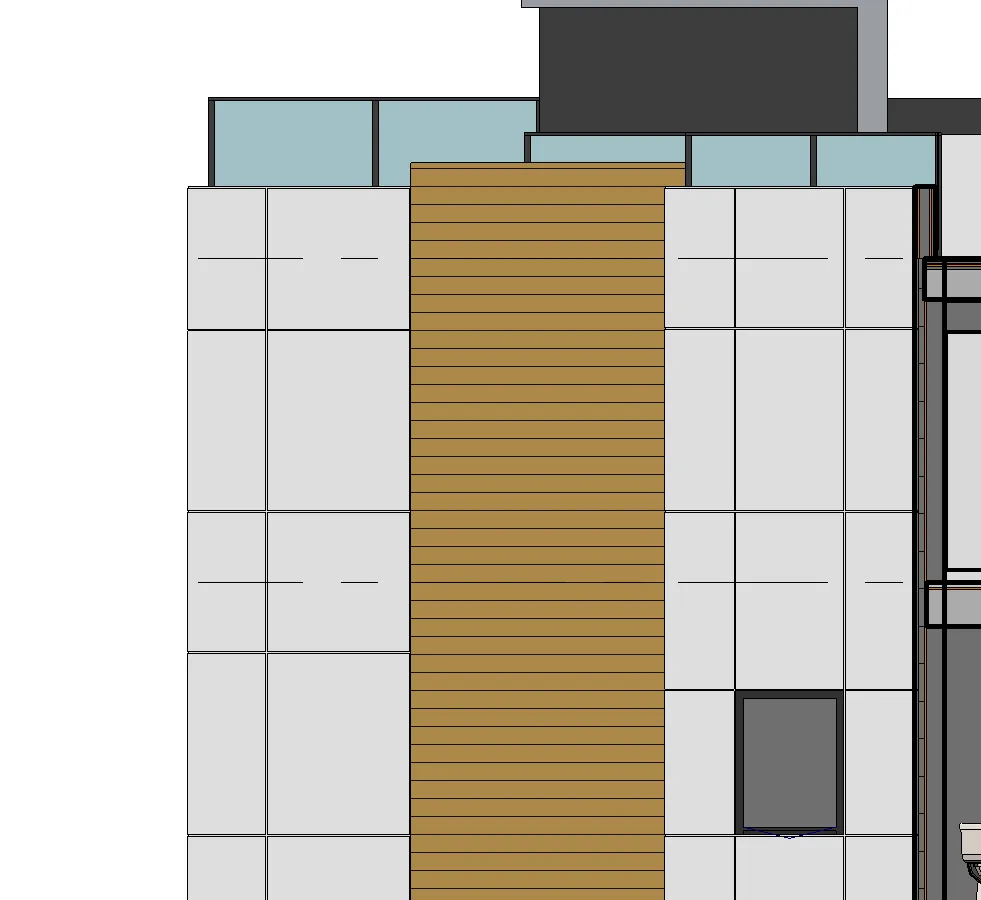 Wood siding elevation detail
