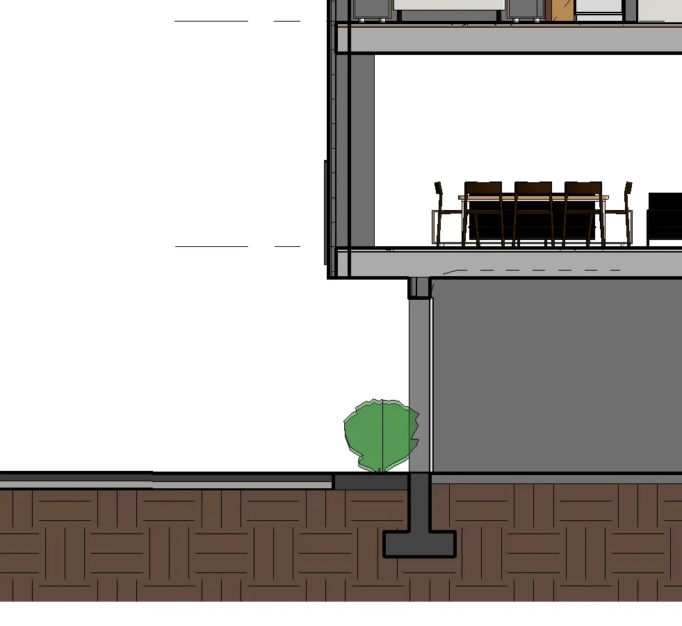 Interior section of Building 4 showing dining area