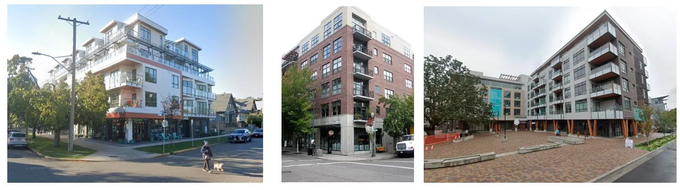 Four-storey corner mixed-use building