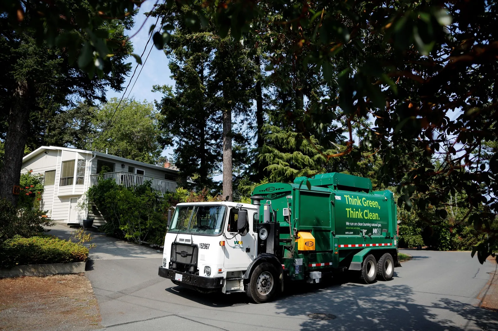 A garbage truck collecting household food waste