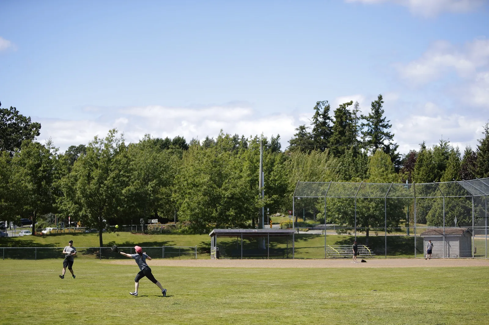 Playing ball at Helmcken Centennial Park