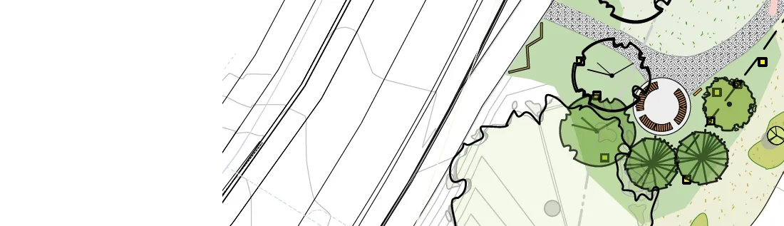 Detail of Phase 1 park area with seating node