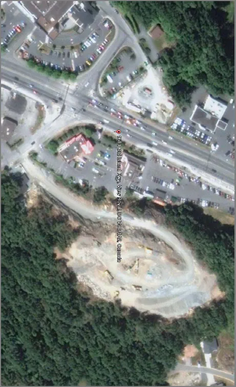 Aerial satellite photo of the site location