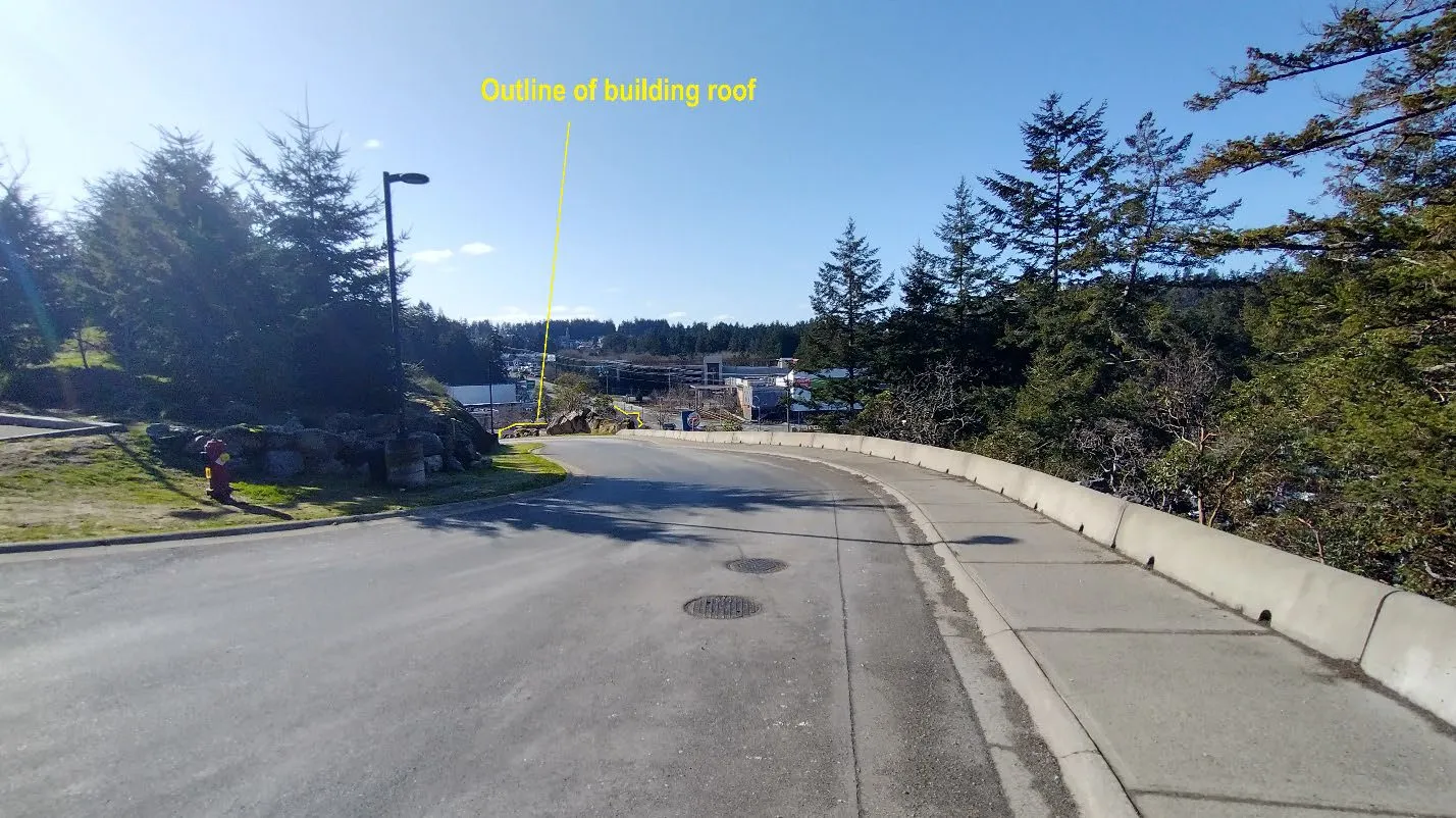 Figure 6. Viewpoint C from NW corner of building