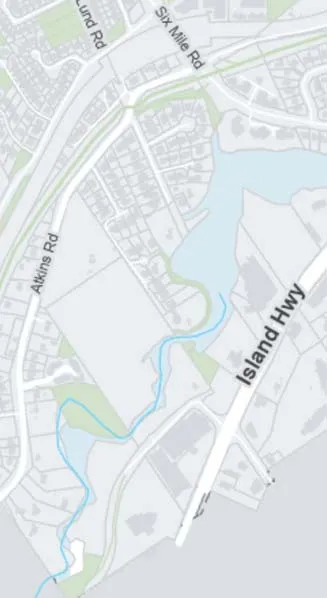 Map detail of Evelyn Hts and Francis View Dr area