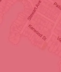 Map detail of Stewart Ave and Kenwood St residential area