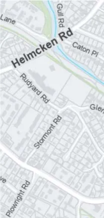Map detail of Hart Rd area