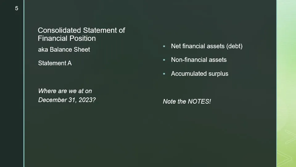 Screenshot of Slide 5 summarizing Statement A