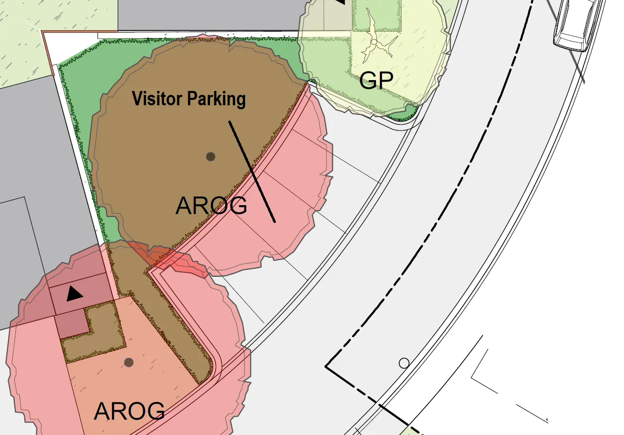 Detail map of the visitor parking area layout