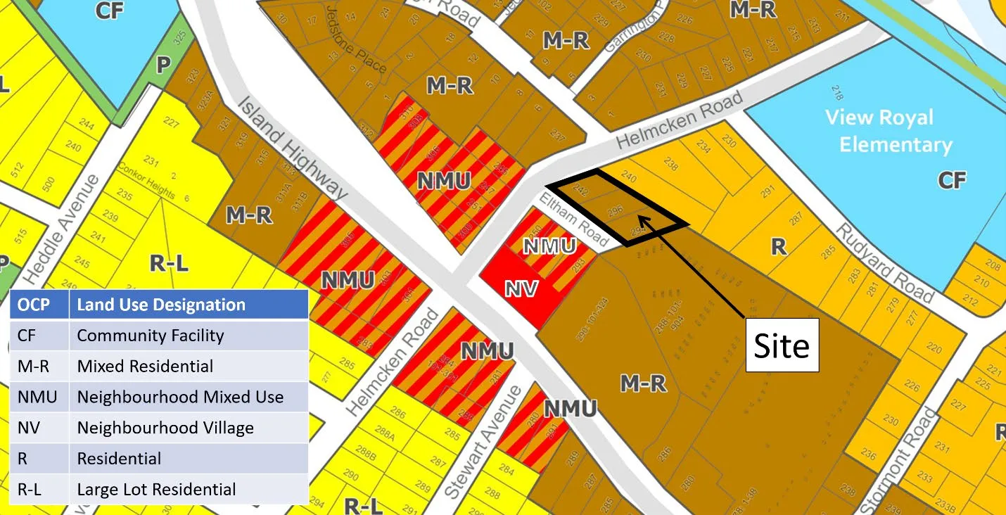 Map showing OCP Land Use Designations with the subject site highlighted