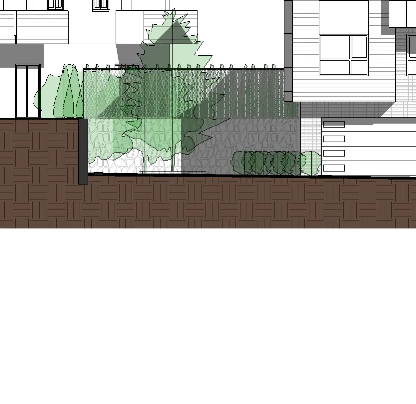 Building facade and window detail in section