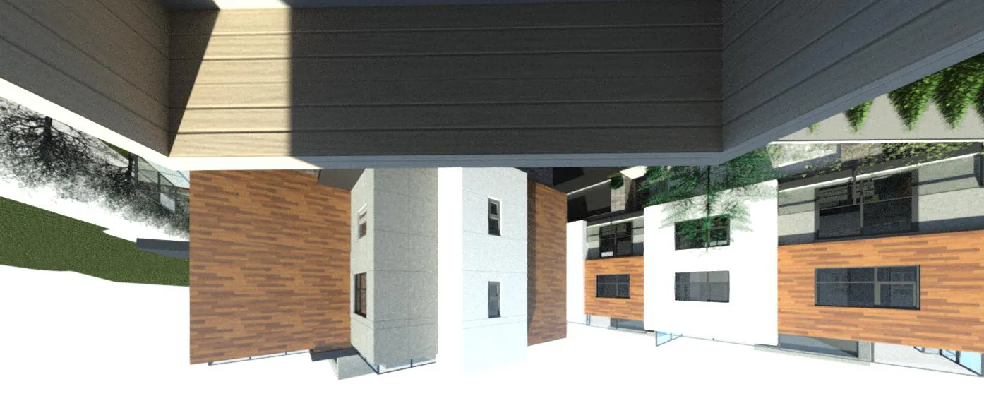 3D view from Ashley Gate Unit 3 Level 3 toward the project