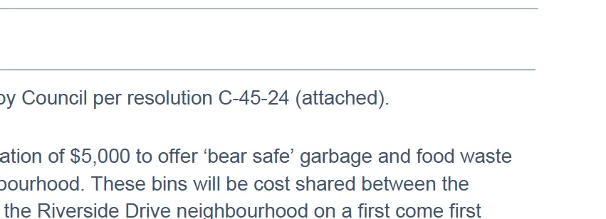 Text regarding bin allocation and bylaw revisions