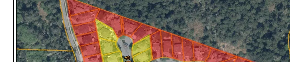 Top section of aerial map showing Riverside Community parcels