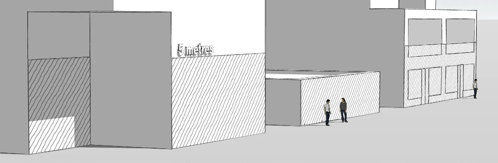 Illustration of building face area calculation showing a 5-metre height limit on building facades