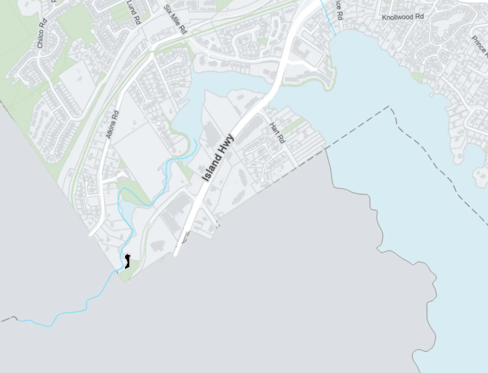Aerial view of Area 1 located on Island Highway near the pedestrian overpass