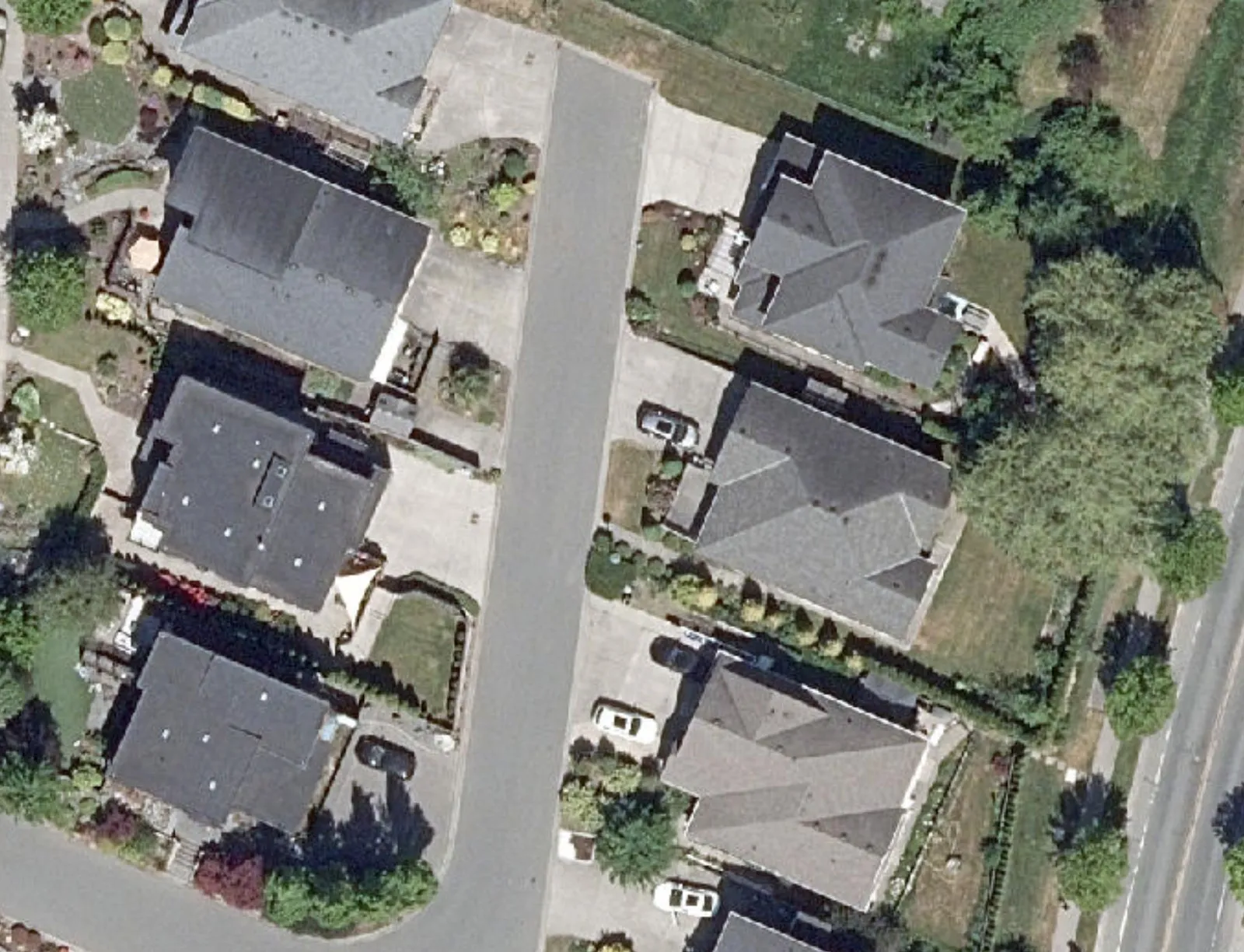 Detail of the intersection at Chilco Road and Six Mile Road