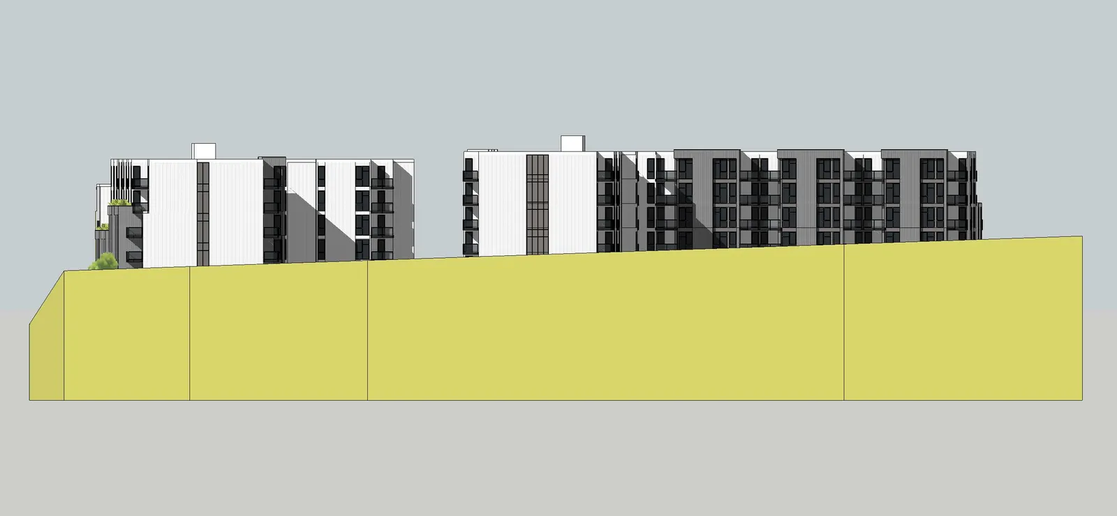 Site plan overlay illustrating impermeable versus permeable surfaces