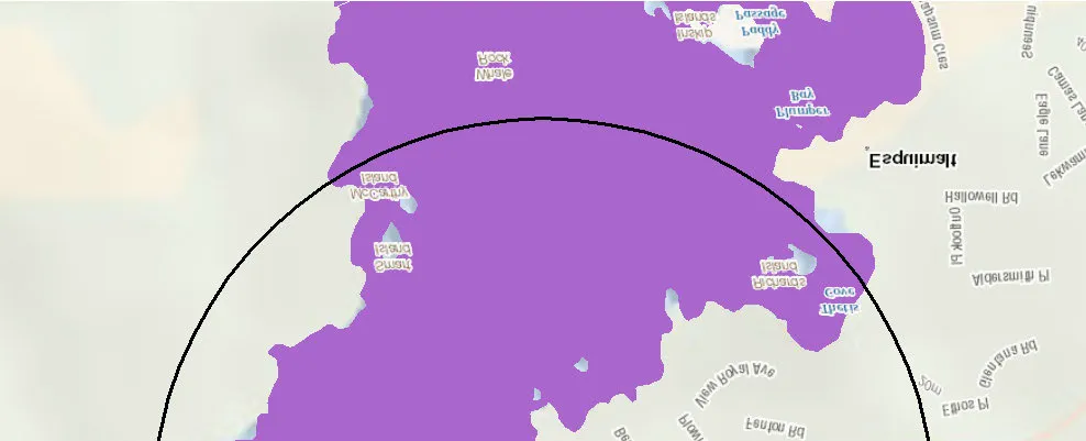 Local map of Esquimalt showing areas where aquatic species at risk are found or potentially found
