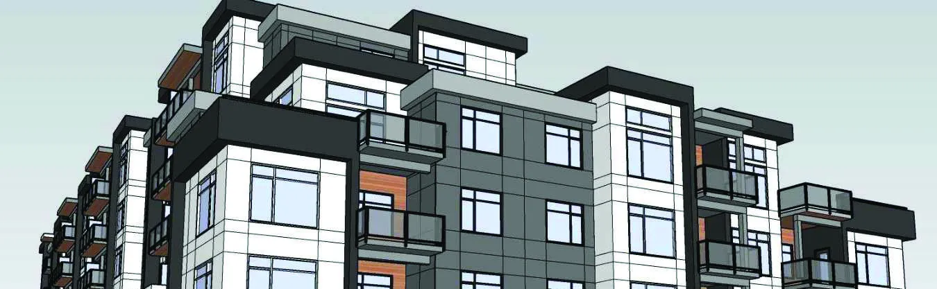 East Elevation - Upper section rendering
