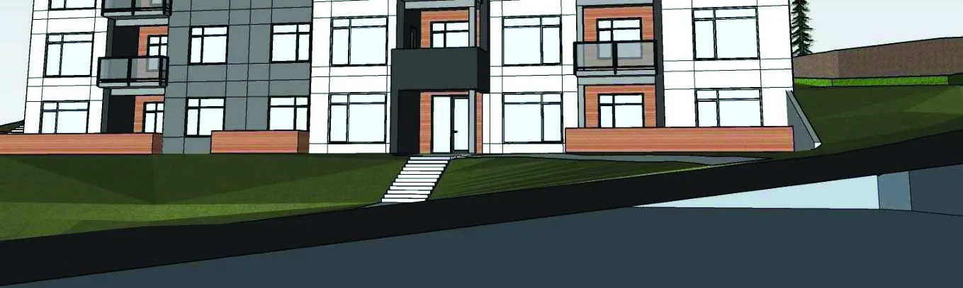 West Elevation - Upper section rendering